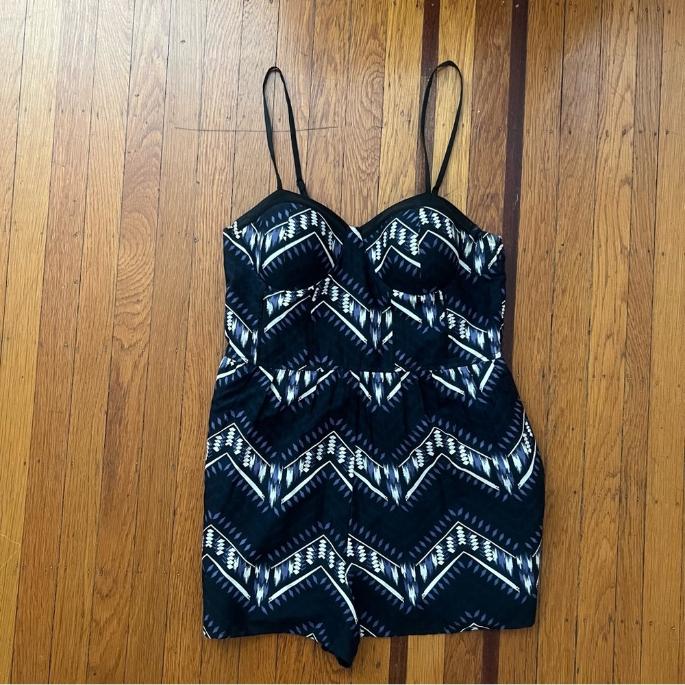 Band of Gypsies Black & White Zigzag Romper